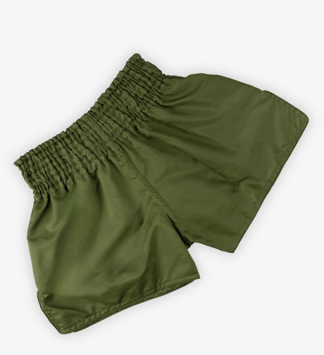 Pantaloncini Muay Thai Caged Classic – Kaki verde/Nero donna