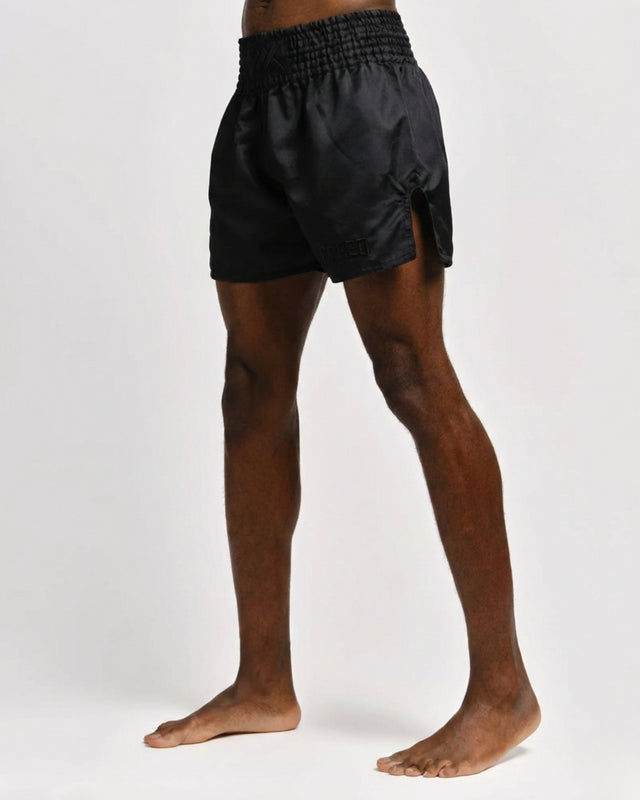 Pantaloncini Muay Thai Caged Classic – Nero/Nero