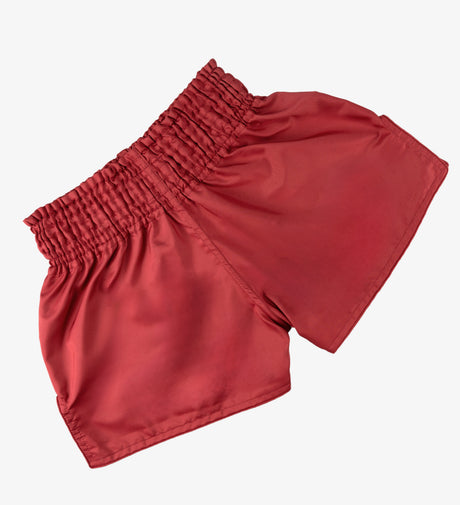 Pantaloncini Muay Thai Caged Classic – Rosso/Bianco donna