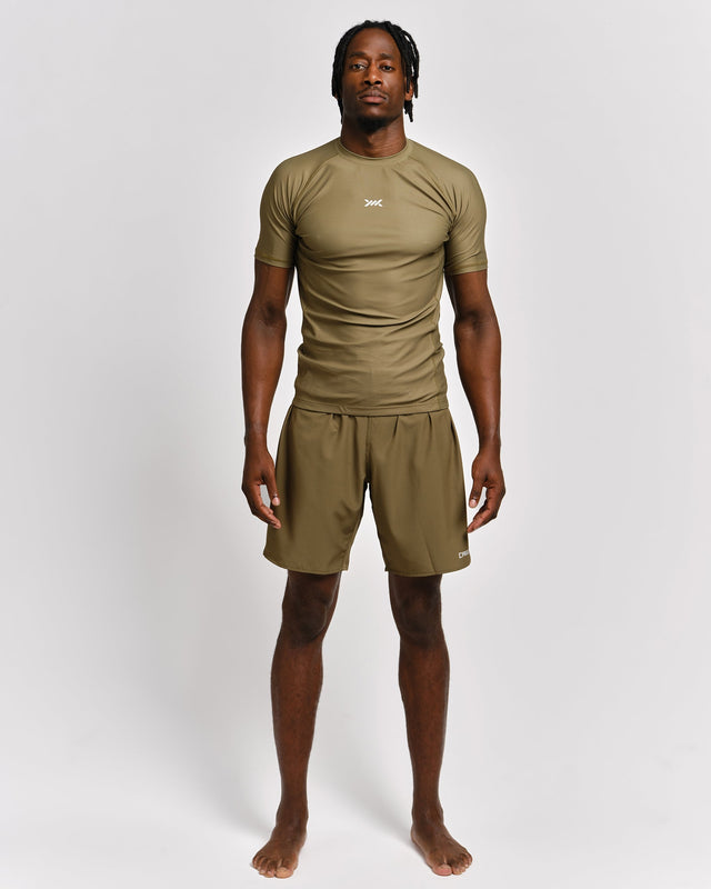 Caged Tactical Rashguard Korte Mouwen - Legergroen