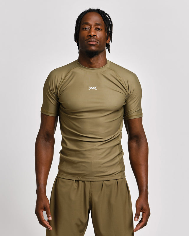Caged Tactical Rashguard Korte Mouwen - Legergroen