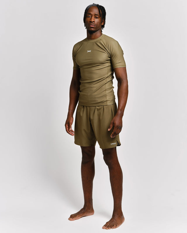 Caged Tactical Rashguard Korte Mouwen - Legergroen