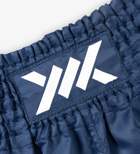 Pantaloncini Muay Thai Caged Classic – Blu navy/Bianco donna