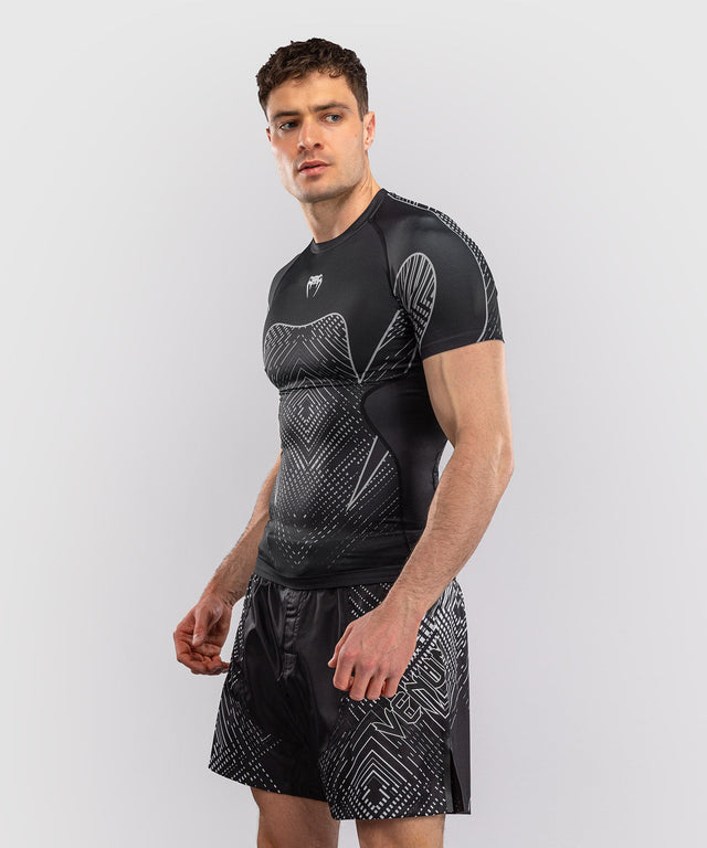 Venum Rashguard Midnight Fury Korta ärmar – Svart/Grå/Silver