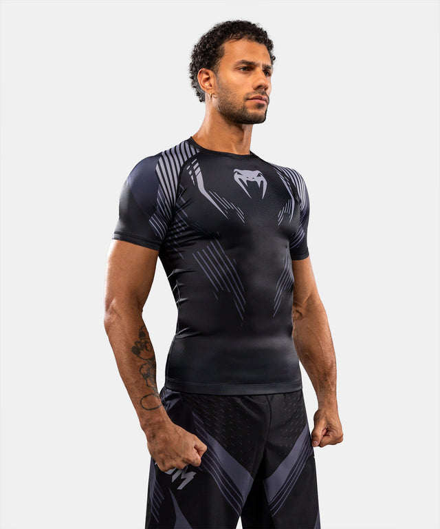 Venum Rashguard No-Gi 6.0 Korte Mouwen - Zwart/Grijs