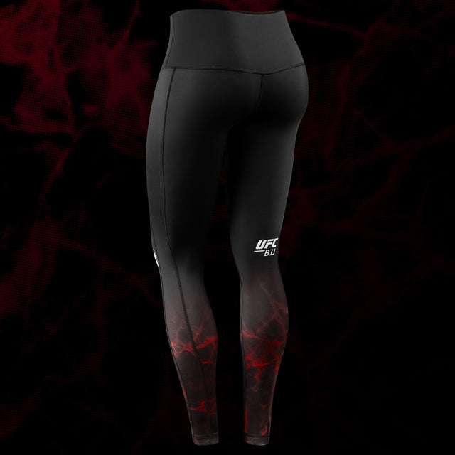 Leggings de BJJ Hayabusa x UFC para mujer – Negro/Rojo
