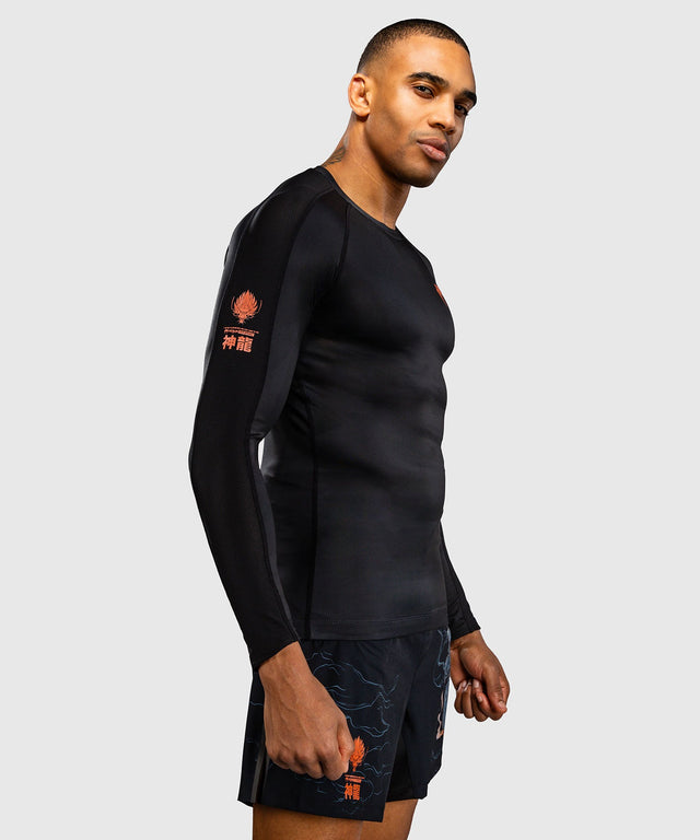 Venum Rashguard Thunder Dragon Lange Mouwen - Zwart/Grijs/Koper