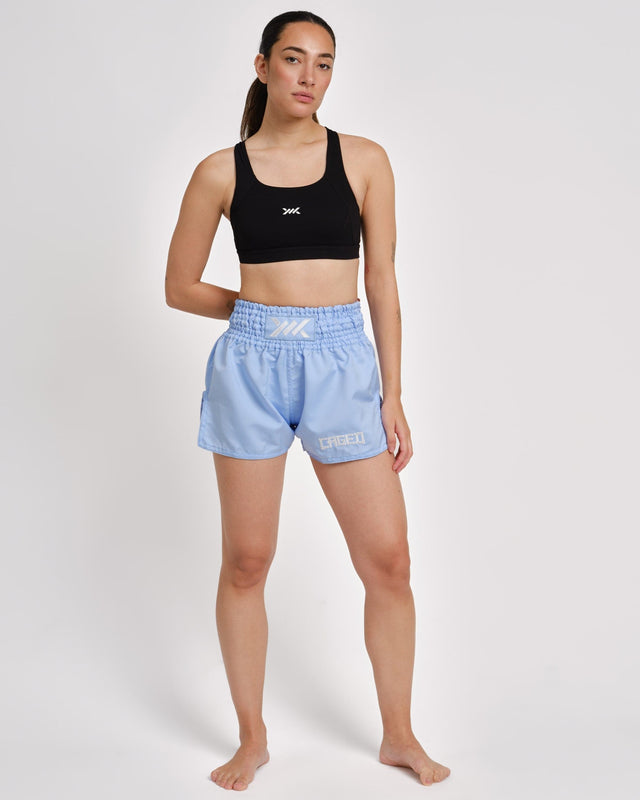 Pantalones de Muay Thai Caged Muay Thai Shorts Classic - Azul claro mujer