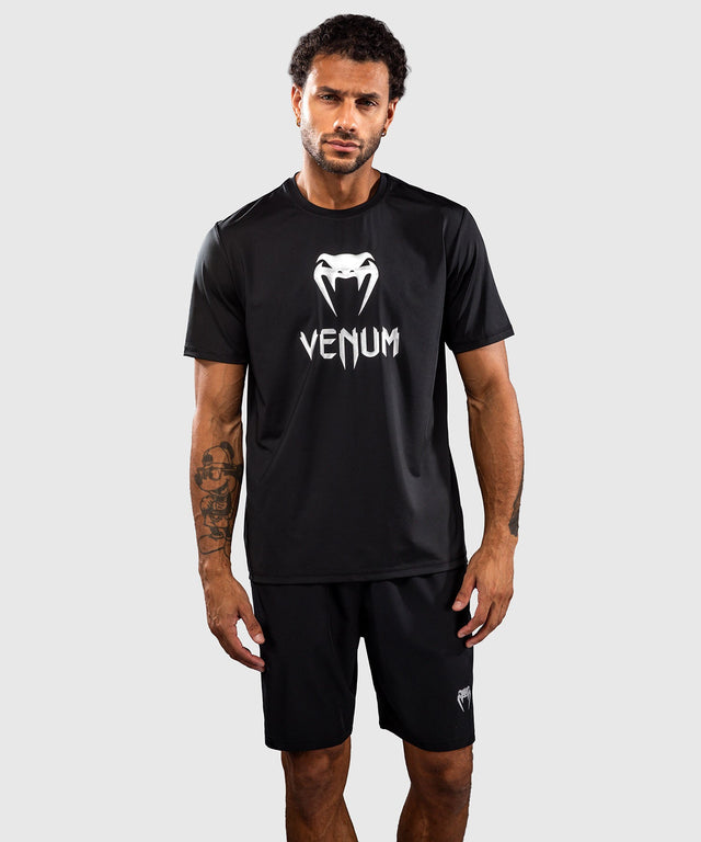 Camiseta Venum Classic Dry Tech – Negro/Plata