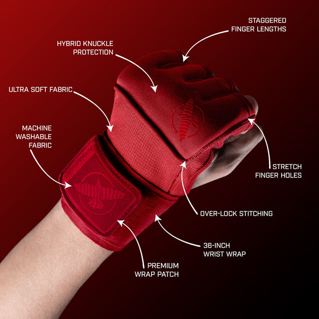 Bandaże bokserskie Hayabusa Deluxe Quick – Czerwone