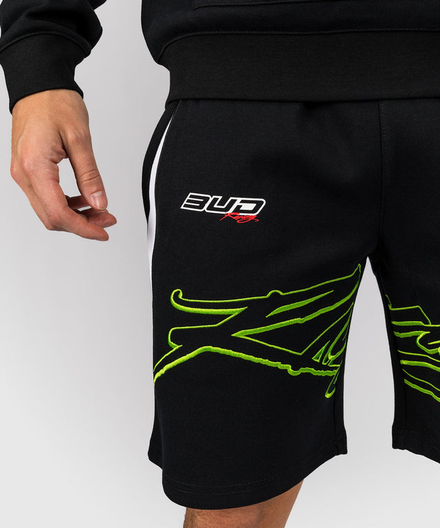 Shorts Venum x Bud Racing – Noir/Blanc/Vert citron