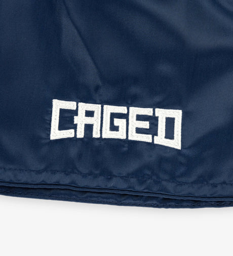Pantaloncini Muay Thai Caged Classic – Blu navy/Bianco donna