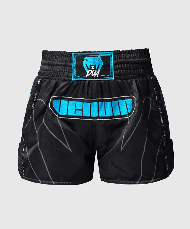 Pantalones de Muay Thai Venum x Dua – Negro/Azul eléctrico