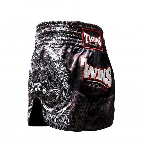 Shorts de Muay Thai Twins TTBL Rangda – Noir/Gris