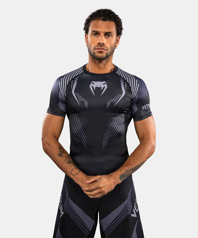 Venum Rashguard No-Gi 6.0 Korte Mouwen - Zwart/Grijs