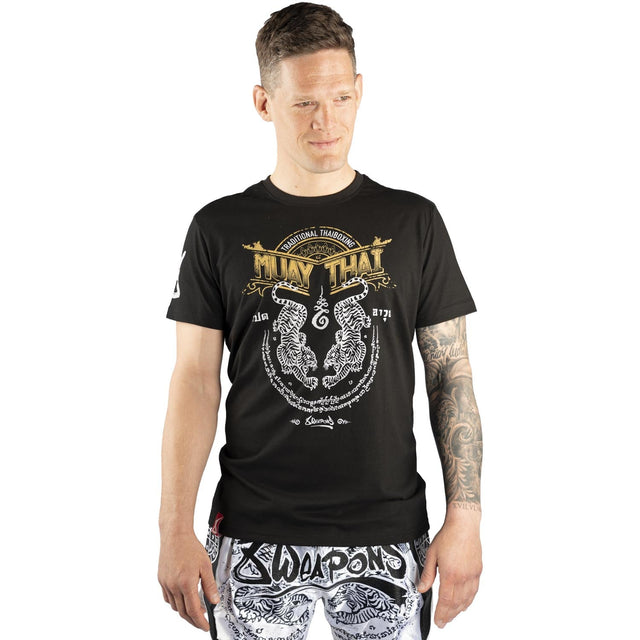 T-shirt 8 WEAPONS Sak Yant Tigers – Nero