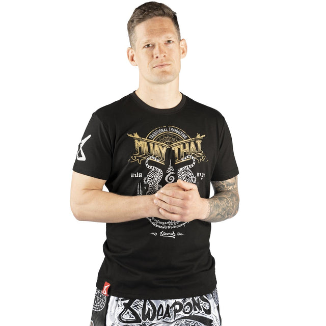 T-shirt 8 WEAPONS Sak Yant Tigers – Nero