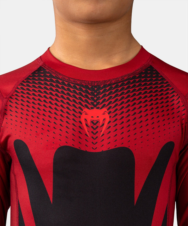 Venum Rashguard Attack Lange Mouwen Børn - Sort/Rød
