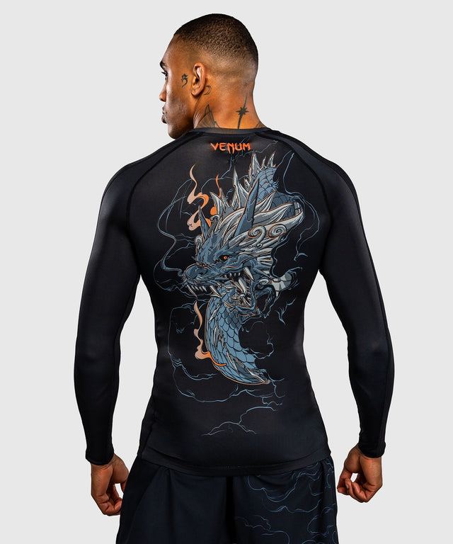 Venum Rashguard Thunder Dragon Lange Mouwen - Zwart/Grijs/Koper