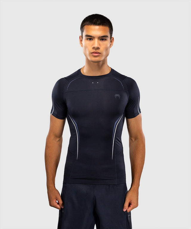 Rashguard Venum G-Core Manches Courtes – Bleu Marine/Blanc