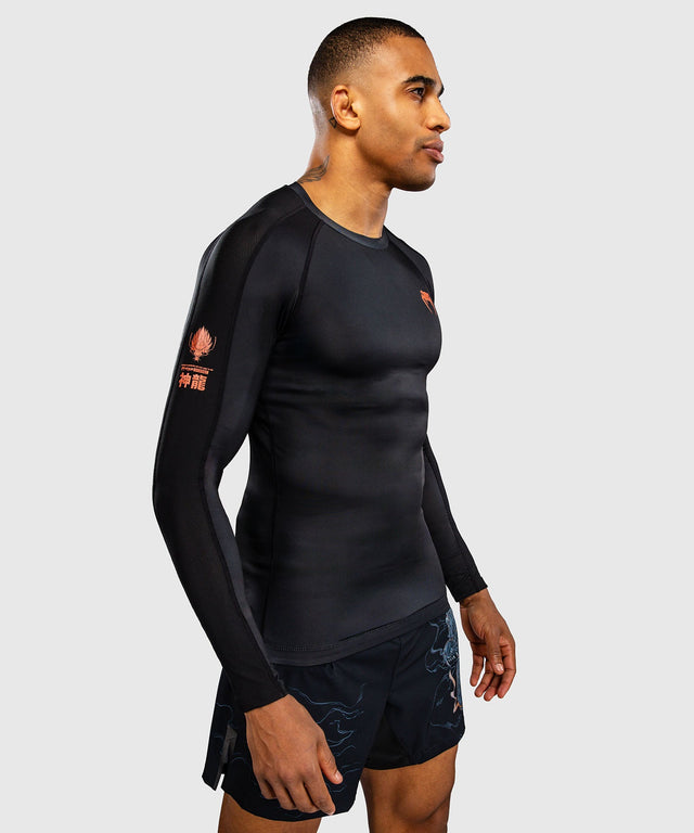 Venum Rashguard Thunder Dragon Lange Mouwen - Zwart/Grijs/Koper