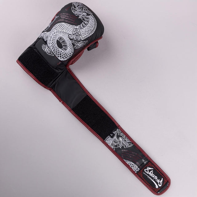 8 WEAPONS MMA Handschoenen Sak Yant Naga - Zwart/Marijnrood