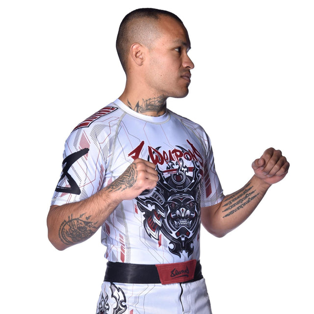8 WEAPONS Rashguard Samurai 2.0 - Hvid/Rød