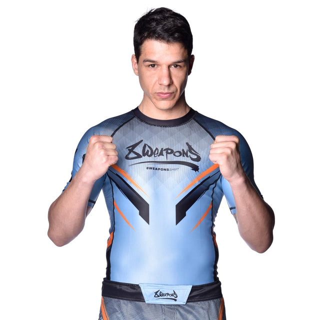 Rashguard 8 WEAPONS Shift – Gris hielo/Naranja