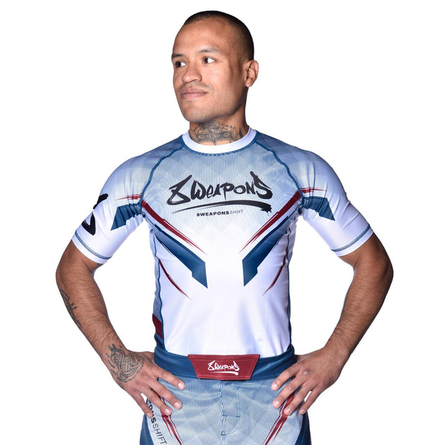 Rashguard 8 WEAPONS Shift – Bianco/Navy/Rosso