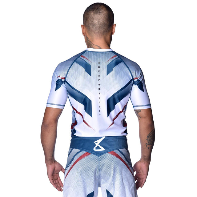 Rashguard 8 WEAPONS Shift – Bianco/Navy/Rosso