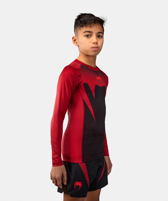 Venum Rashguard Attack Lange Mouwen Børn - Sort/Rød