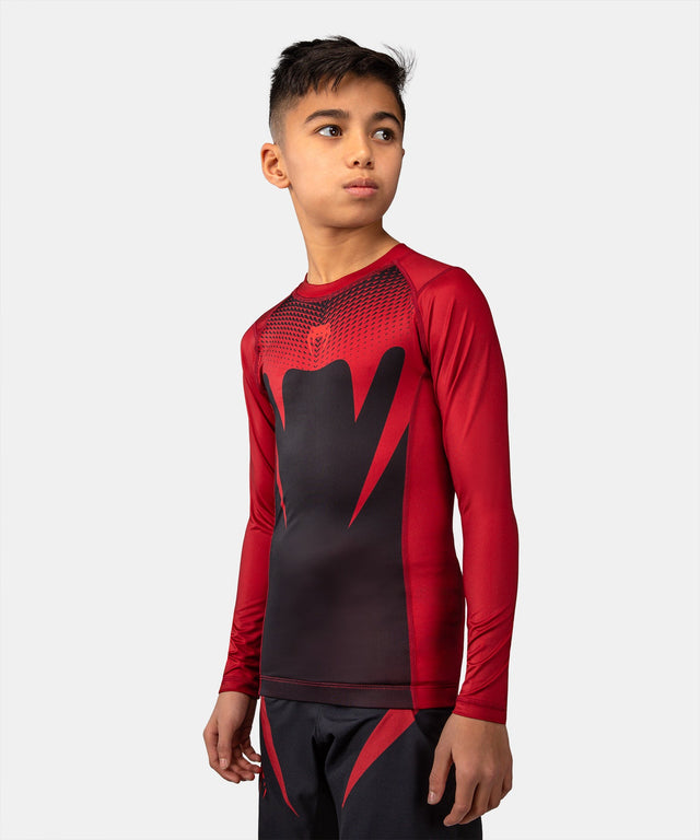 Venum Rashguard Attack Lange Mouwen Børn - Sort/Rød