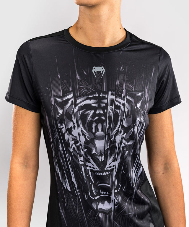 Venum T-Shirt Tiger Dry Tech til kvinder - Sort/Sølv