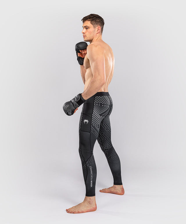 Shorts de compression Venum Midnight Fury – Noir/Gris/Argent