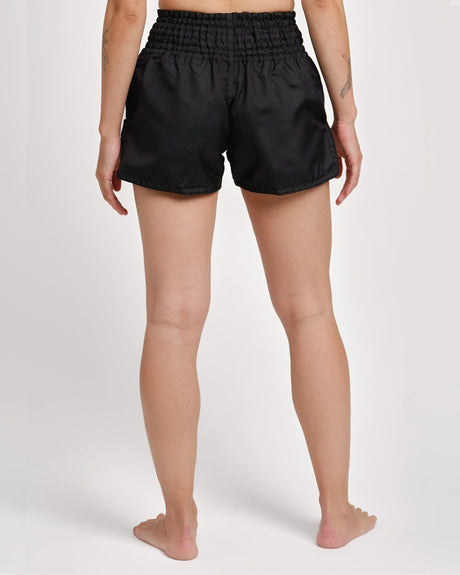 Pantaloncini Muay Thai Caged Classic – Nero/Nero donna