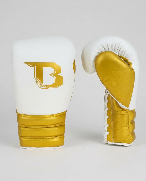 Booster Bokshandschoenen Rapid Strike met vetersluiting - Wit/Goud
