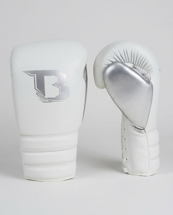 Booster Bokshandschoenen Rapid Strike met vetersluiting - Wit/Zilver