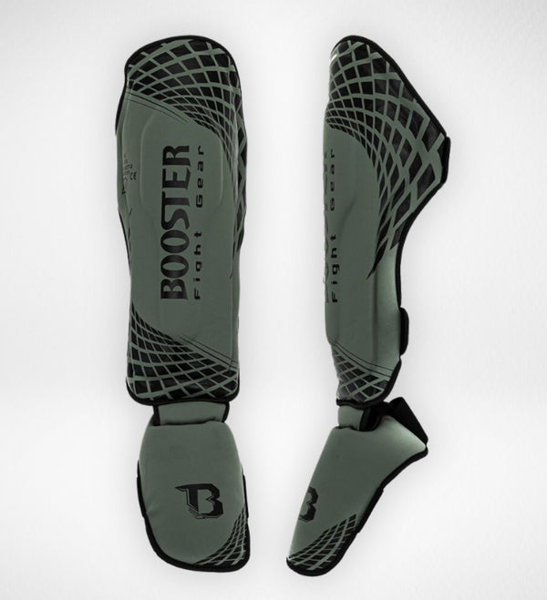 Booster Kickboxing Shin Guards BFG Cube - Khaki Green/Black