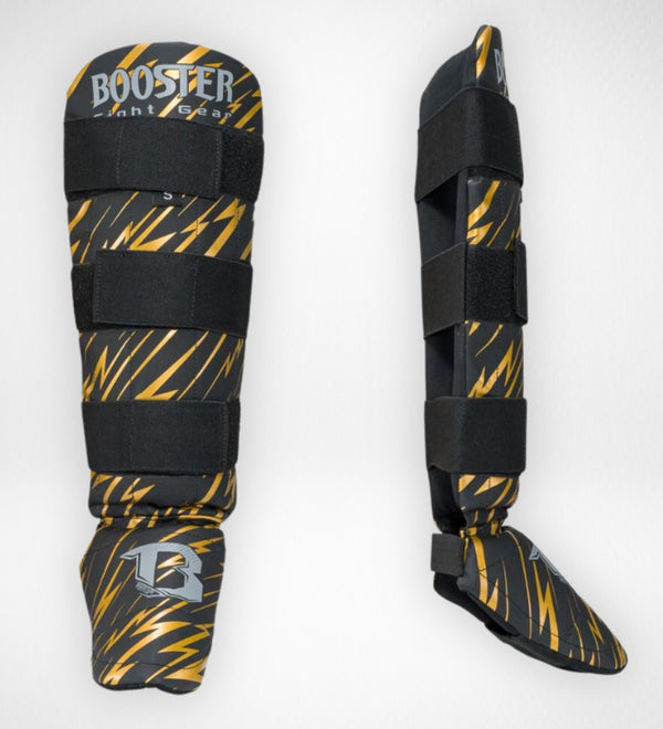 Tibiere Booster Combat Copii – Negru/Galben