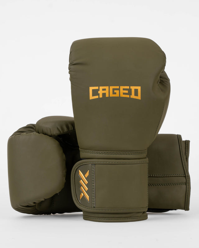 Guantoni da boxe Caged Core – Cachi Verde/Oro