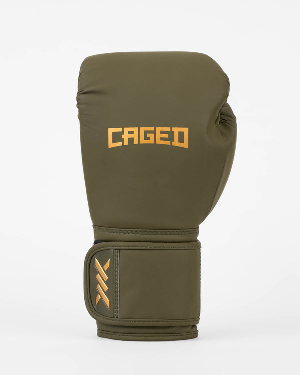 Caged Core Boxningshandskar – Khaki Grön/Guld
