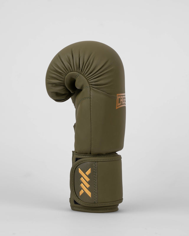 Gants de boxe Caged Shadow – Kaki Vert/Or