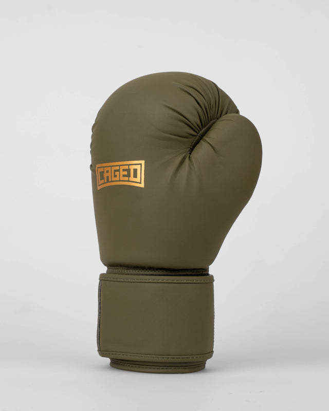 Gants de boxe Caged Shadow – Kaki Vert/Or