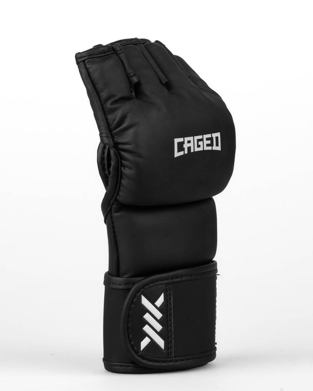 Mănuși MMA Caged Shadow – Mat Negru/Alb