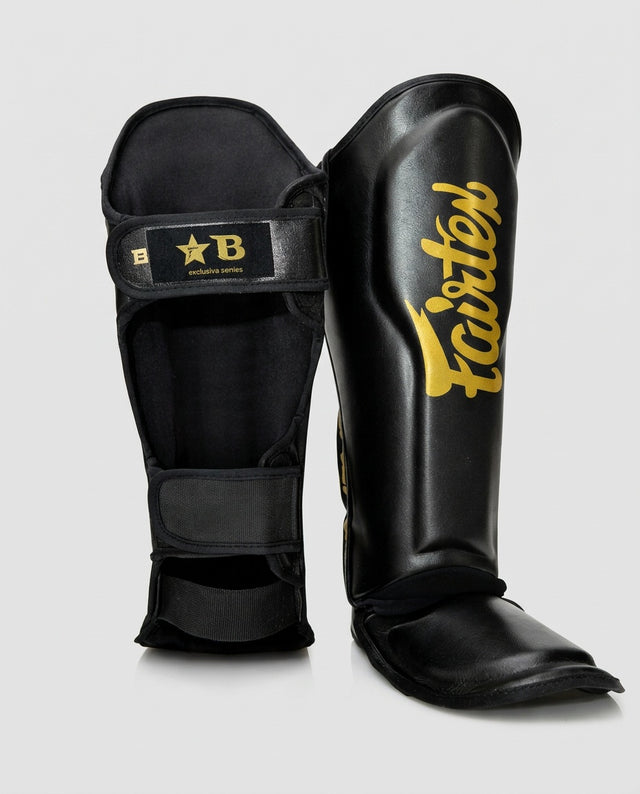 Protège-tibias Fairtex FXB – Noir/Or