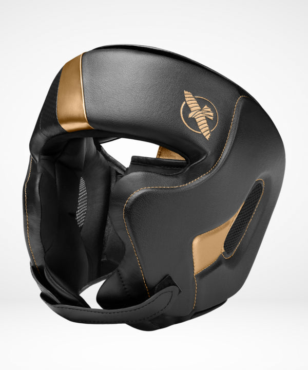 Hayabusa Kopfschutz T3 mit Wangenschutz – Schwarz/Gold