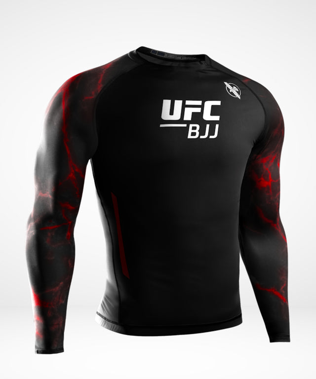Rashguard Hayabusa x UFC BJJ Manches longues – Noir/Rouge