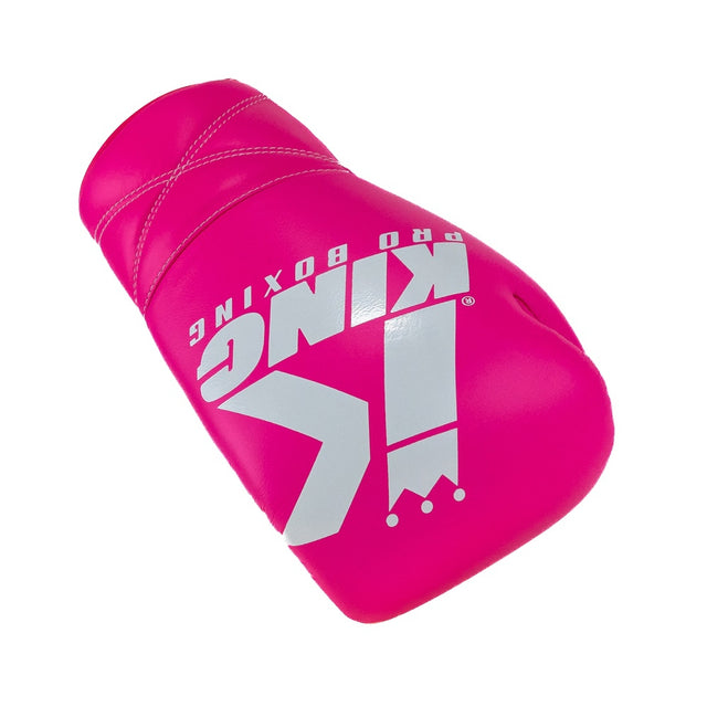 Luvas de boxe King Pro Boxing XK com fecho de cordão – Rosa/Branco
