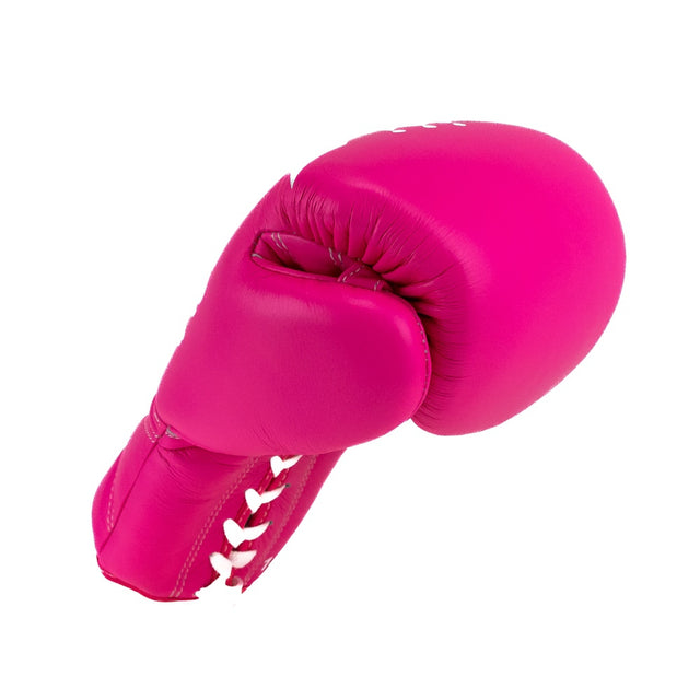 Luvas de boxe King Pro Boxing XK com fecho de cordão – Rosa/Branco
