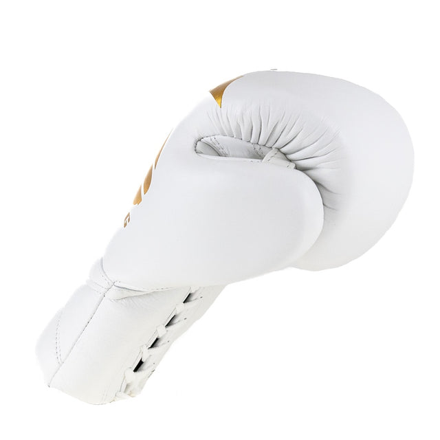 King Pro Boxing Boksehandsker XK med snøreluk - Hvid/Guld